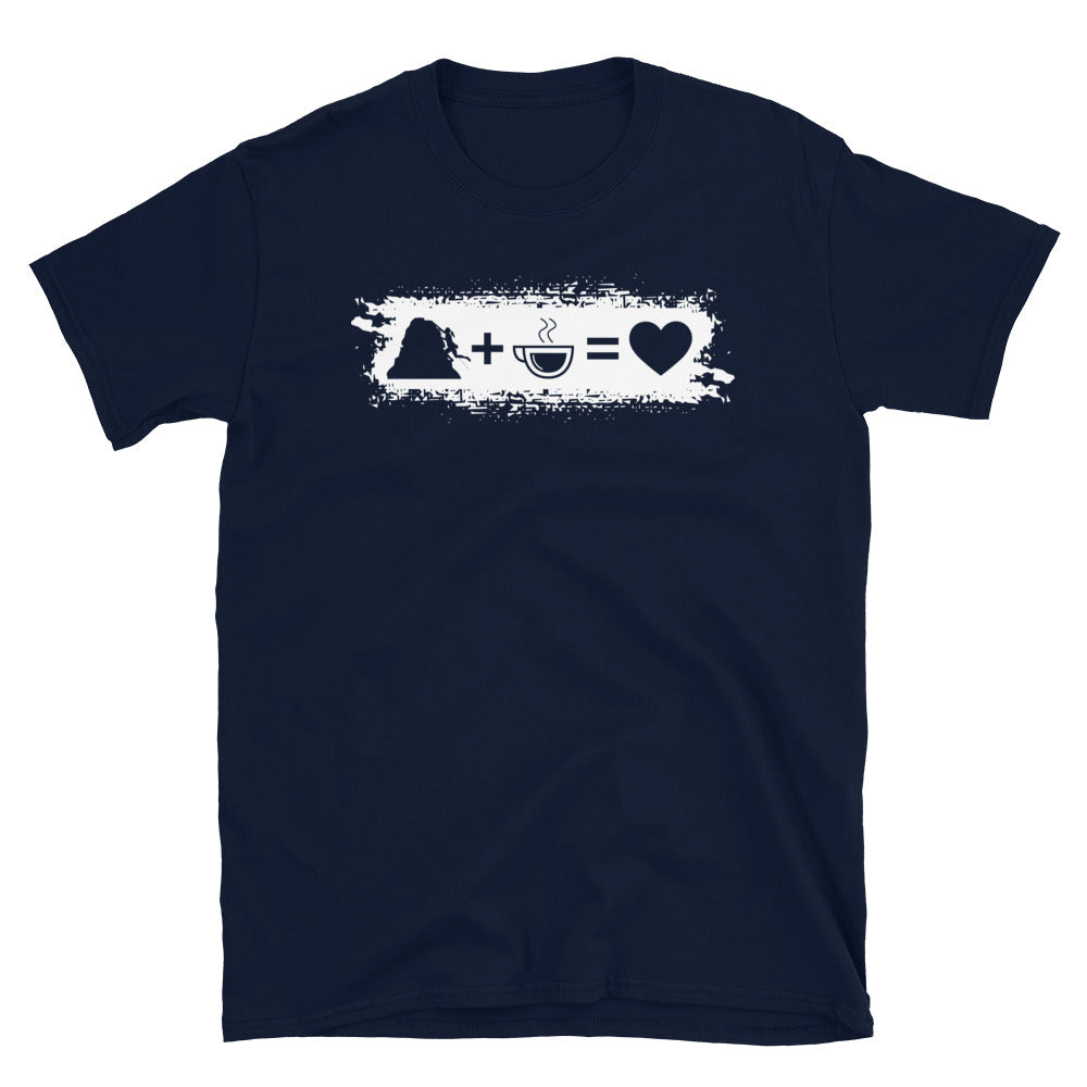 Grunge-Rechteck – Herz – Kaffee – Weibliches Klettern - T-Shirt (Unisex) klettern Navy