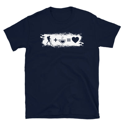 Grunge-Rechteck – Herz – Kaffee – Weiblich Wandernd - T-Shirt (Unisex) wandern Navy