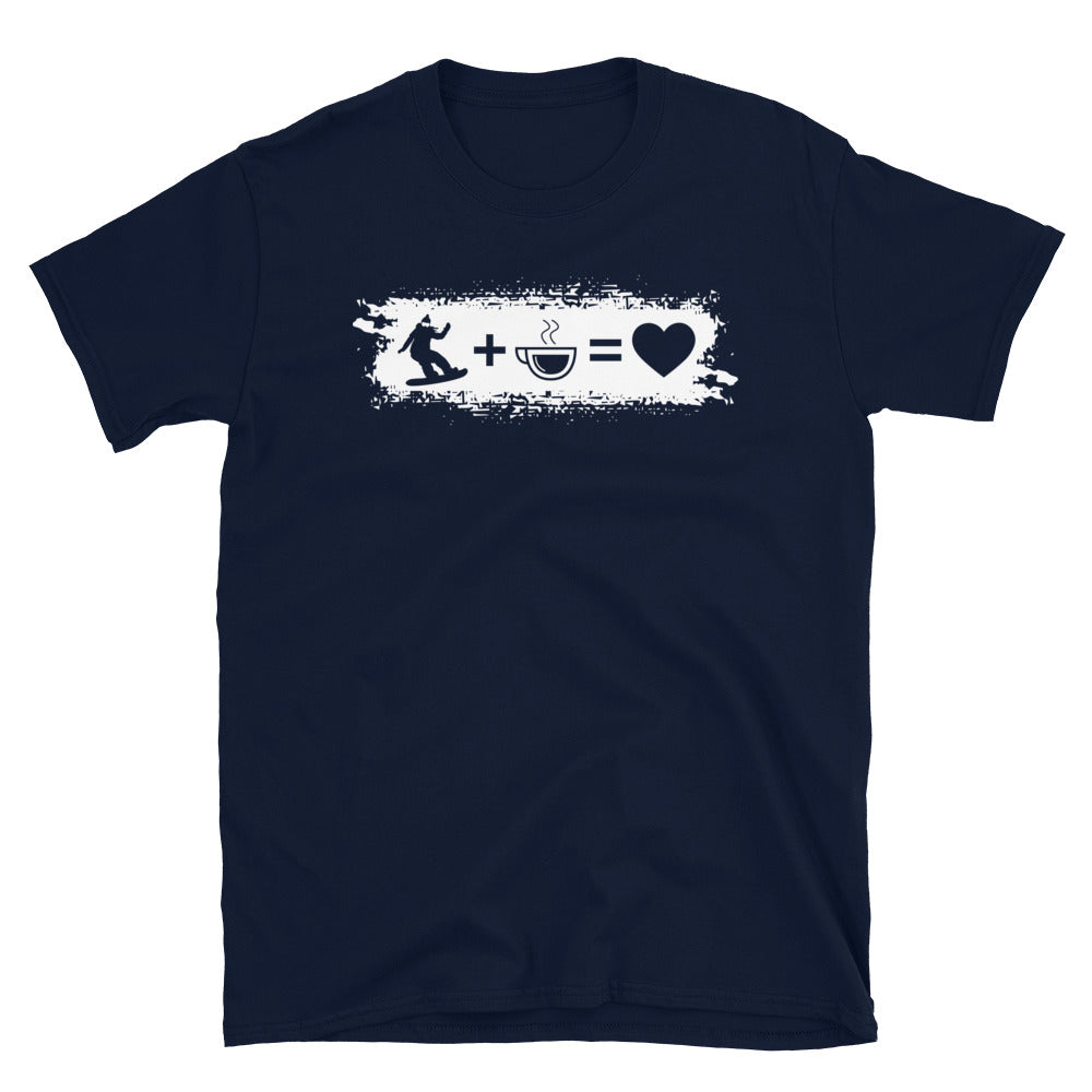 Grunge-Rechteck – Herz – Kaffee – Weibliches Snowboarden - T-Shirt (Unisex) snowboarden Navy
