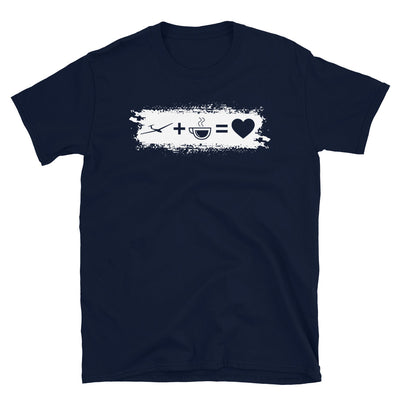 Grunge Rechteck - Herz - Kaffee - Segelflugzeug - T-Shirt (Unisex) berge Navy