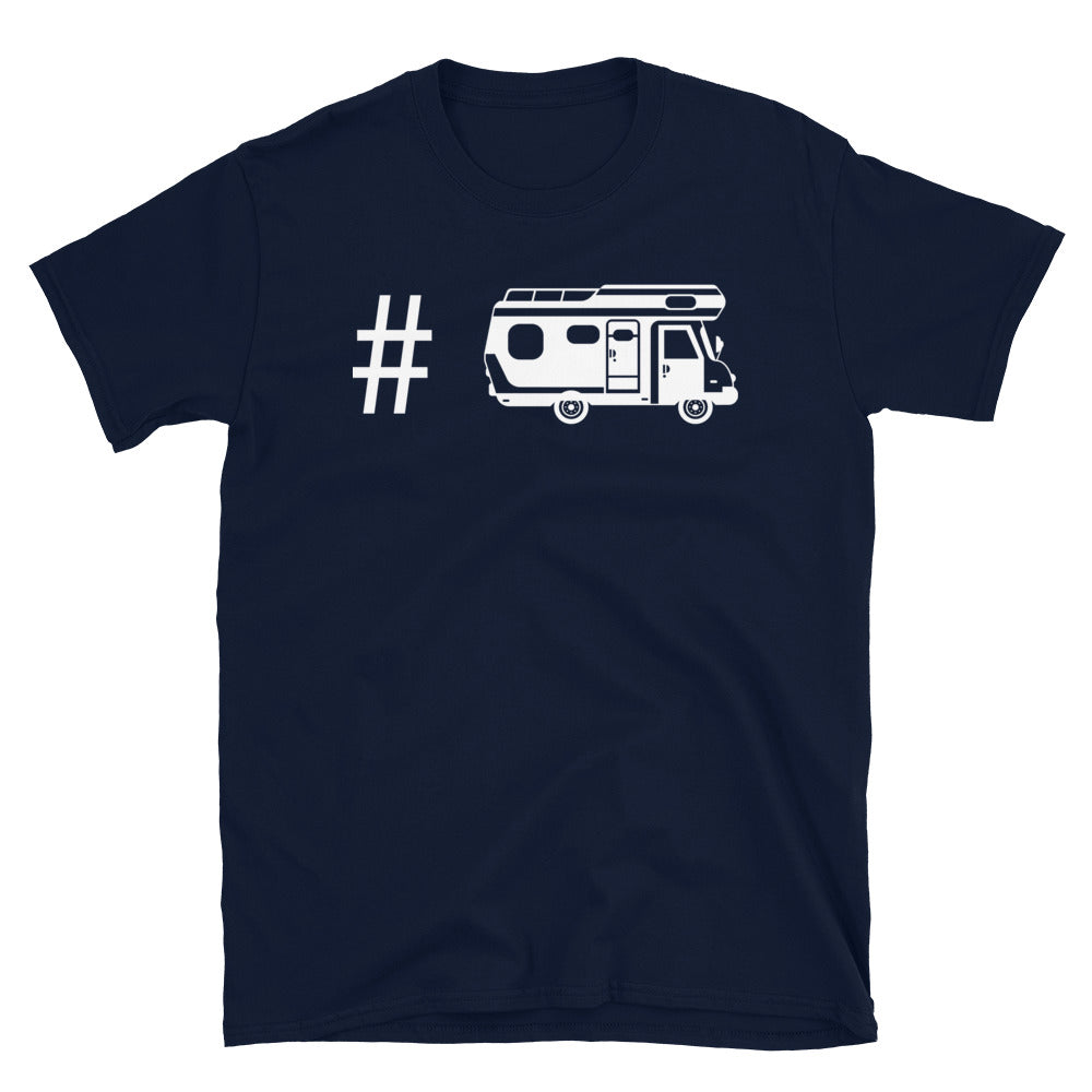Hashtag - Camping Van - T-Shirt (Unisex) camping Navy