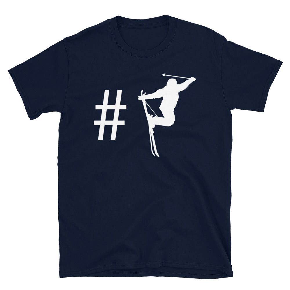 Hashtag - Skifahren - T-Shirt (Unisex) klettern ski Navy