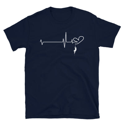 Herz - Herzschlag - Klettern - T-Shirt (Unisex) klettern Navy