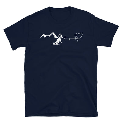 Herz - Herzschlag - Berg - Skifahren - T-Shirt (Unisex) klettern ski Navy