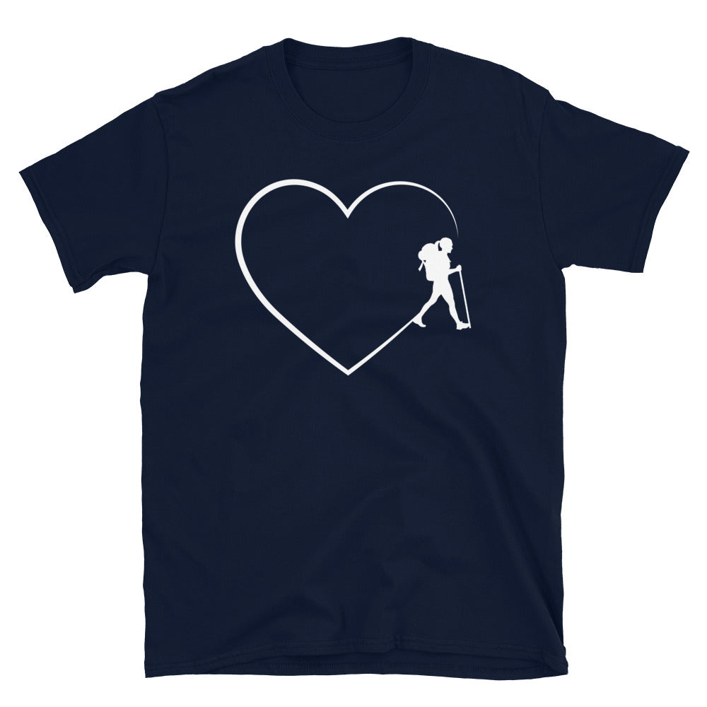 Herz 2 Und Wandern - T-Shirt (Unisex) wandern Navy