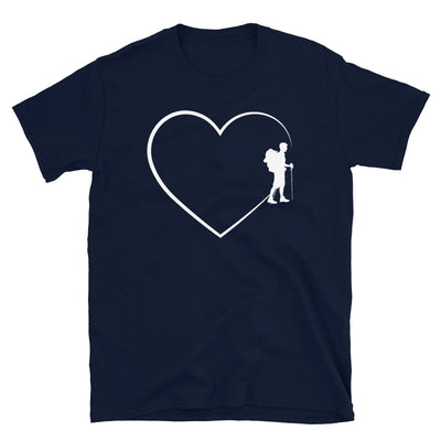 Herz 2 Und Wandern - T-Shirt (Unisex) wandern Navy