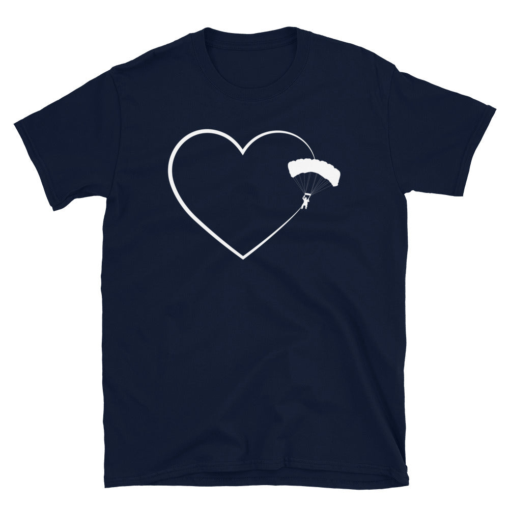Herz 2 Und Gleitschirmfliegen - T-Shirt (Unisex) berge Navy