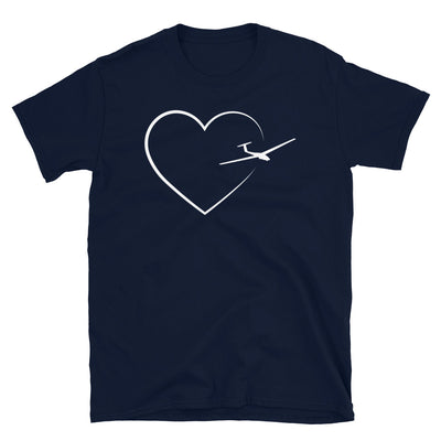 Herz 2 Und Segelflugzeug - T-Shirt (Unisex) berge Navy