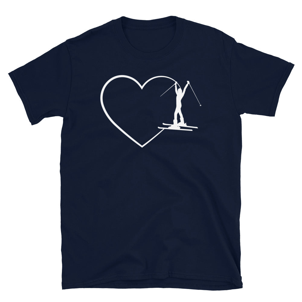 Herz 2 Und Skifahren - T-Shirt (Unisex) klettern ski Navy
