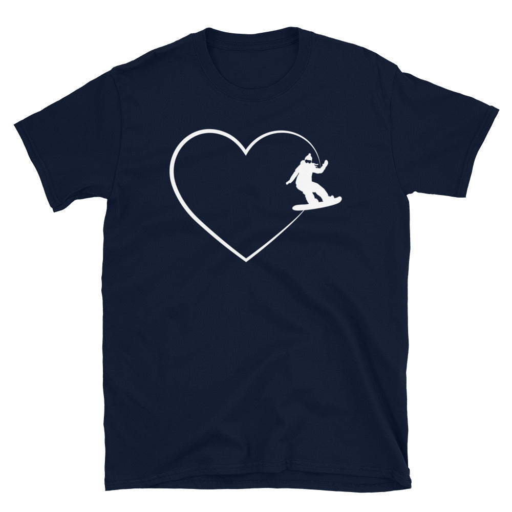 Herz 2 Und Snowboarden - T-Shirt (Unisex) snowboarden Navy