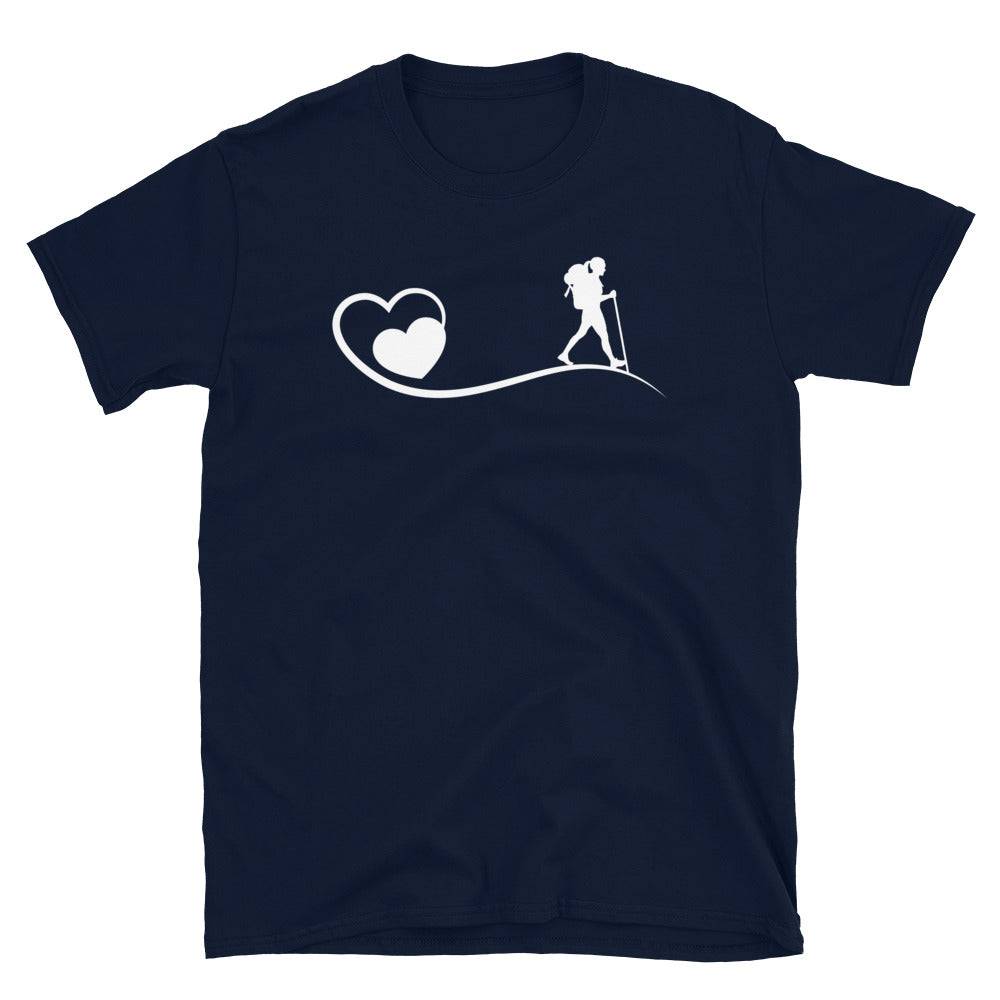 Herz Und Wandern - T-Shirt (Unisex) wandern Navy