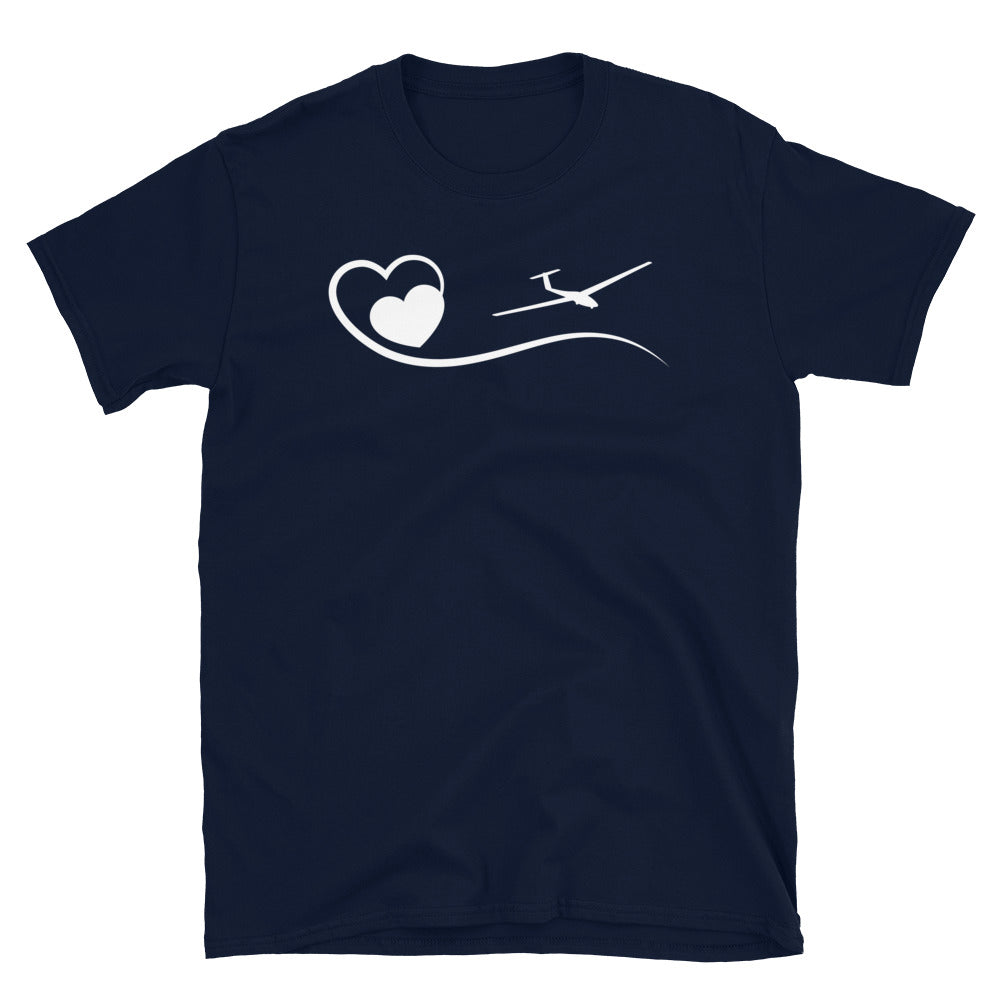 Herz Und Segelflugzeug - T-Shirt (Unisex) berge Navy