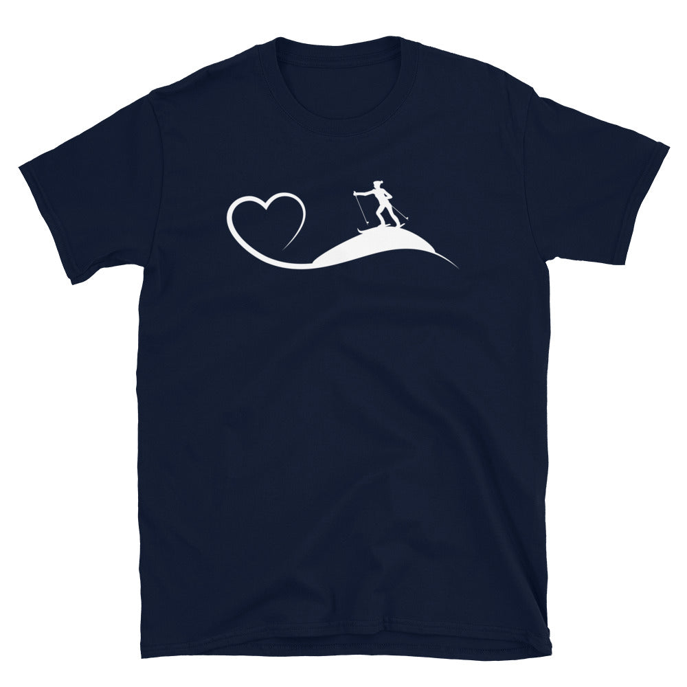 Herz Und Skifahren - T-Shirt (Unisex) klettern ski Navy