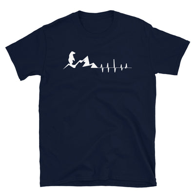 Herzschlag - Bär - Berg - T-Shirt (Unisex) berge Navy