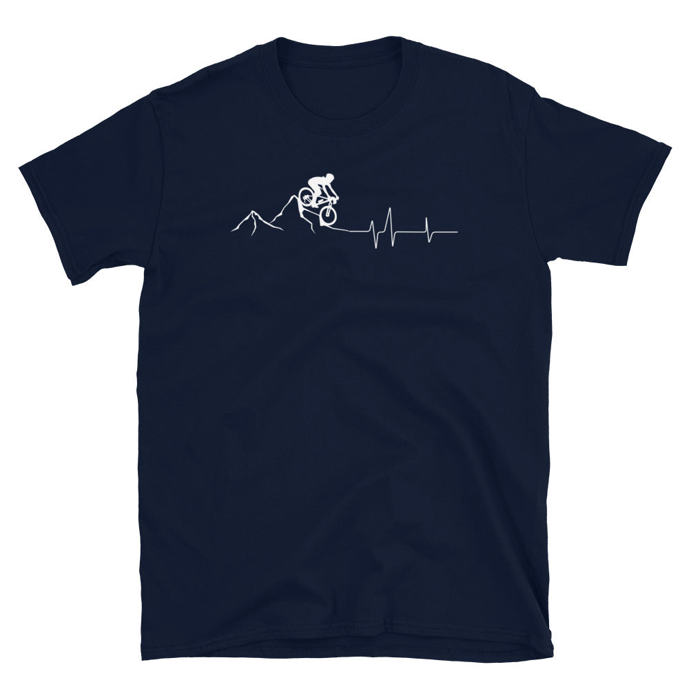 Herzschlag - Berg - Mountainbiken - (M) - T-Shirt (Unisex) Navy