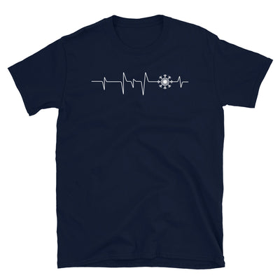 Herzschlag - Schneeflocke - T-Shirt (Unisex) camping Navy