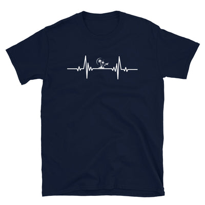Herzschlag, Flugzeug Und Miniinsel - T-Shirt (Unisex) camping Navy