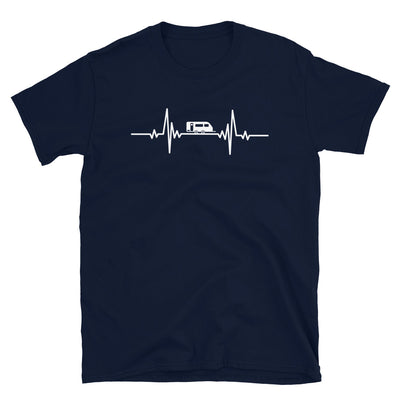 Herzschlag, Erstaunlicher Camping-Wohnwagen - T-Shirt (Unisex) camping Navy