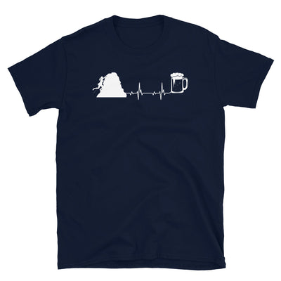 Herzschlag, Bier Und Klettern - T-Shirt (Unisex) klettern Navy