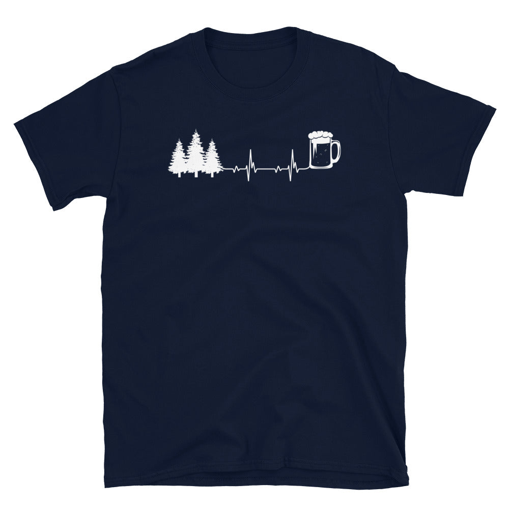Herzschlag, Bier Und Bäume - T-Shirt (Unisex) camping Navy