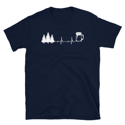 Herzschlag, Bier Und Bäume - T-Shirt (Unisex) camping Navy