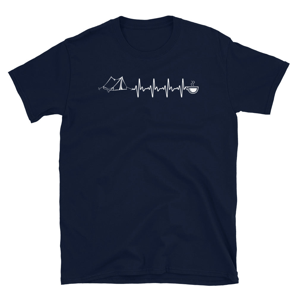 Herzschlag, Kaffee Und Camping - T-Shirt (Unisex) camping Navy
