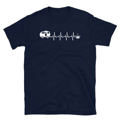 Herzschlag, Kaffee Und Camping - T-Shirt (Unisex) camping Navy
