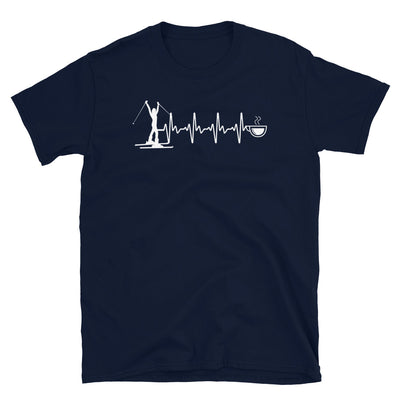 Herzschlag, Kaffee Und Skifahren - T-Shirt (Unisex) klettern ski Navy