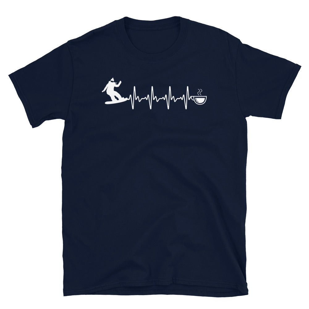 Herzschlag Kaffee Und Snowboarden - T-Shirt (Unisex) snowboarden Navy