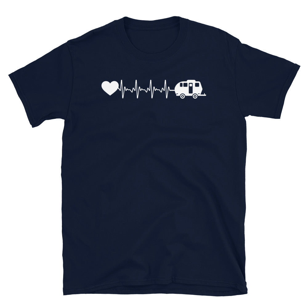 Herzschlag Herz Und Camping - T-Shirt (Unisex) camping Navy