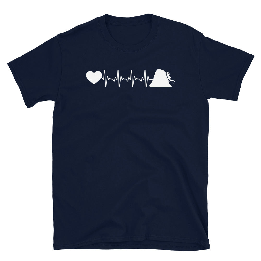 Herzschlag Herz Und Klettern - T-Shirt (Unisex) klettern Navy