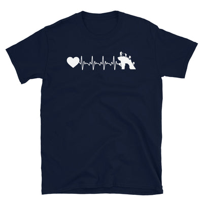 Herzschlag Herz Und Klettern - T-Shirt (Unisex) klettern Navy