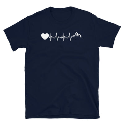 Herzschlag Herz Und Berg - T-Shirt (Unisex) berge Navy