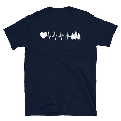 Herzschlag Herz Und Bäume - T-Shirt (Unisex) camping Navy