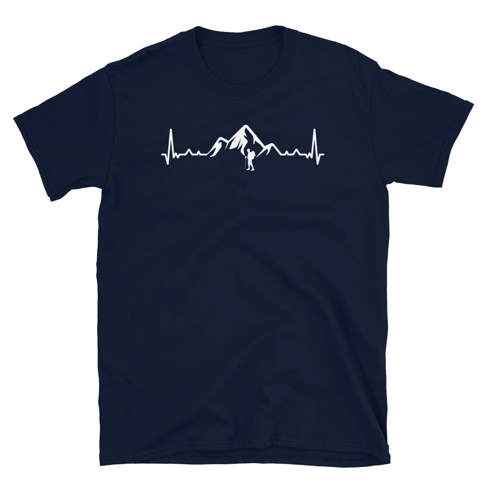 Herzschlag Berg 1 Und Wandern - T-Shirt (Unisex) wandern Navy