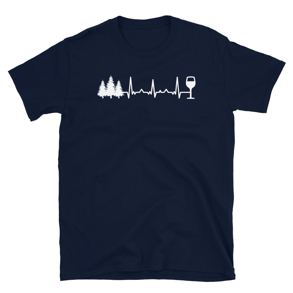 Herzschlag Wein Und Bäume - T-Shirt (Unisex) camping Navy