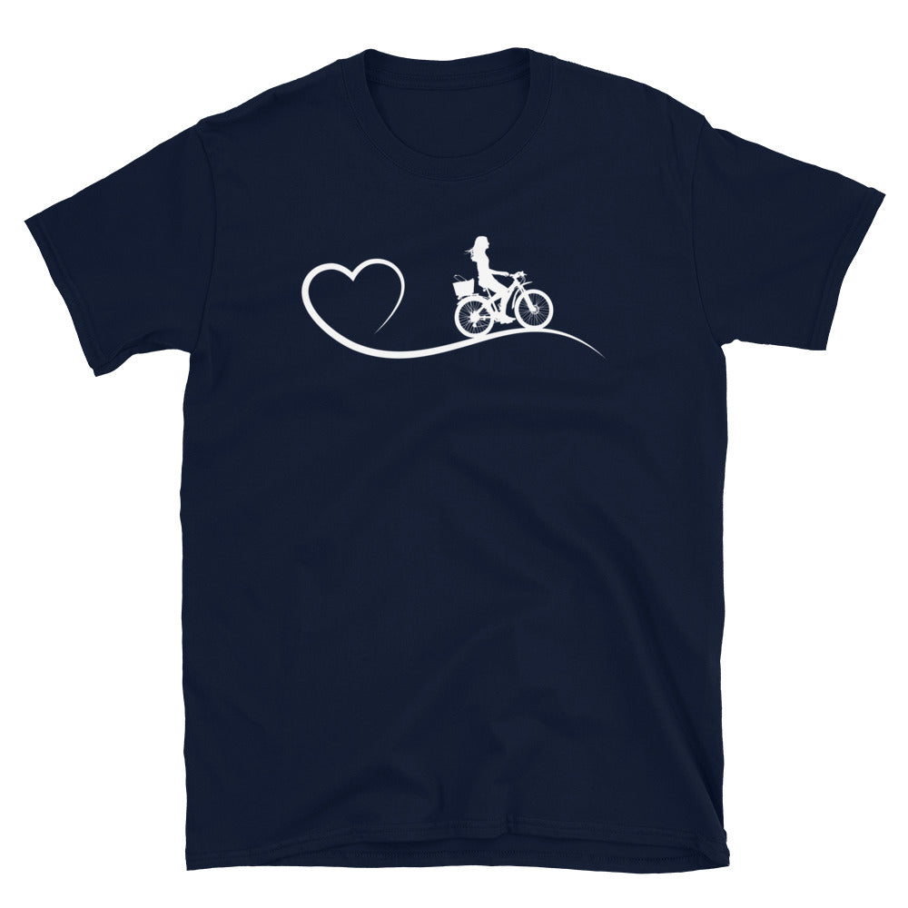 Herz Und Radfahrerin - T-Shirt (Unisex) fahrrad Navy