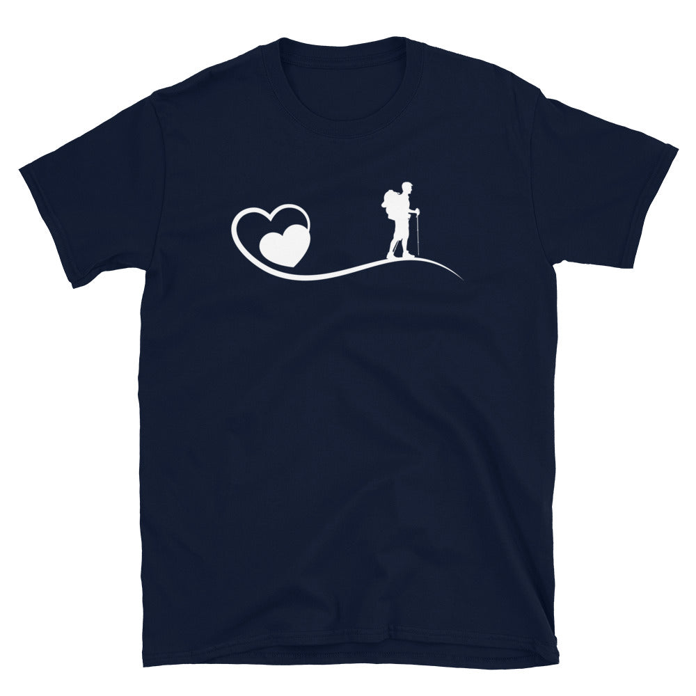Herz Und Wanderer - T-Shirt (Unisex) wandern Navy