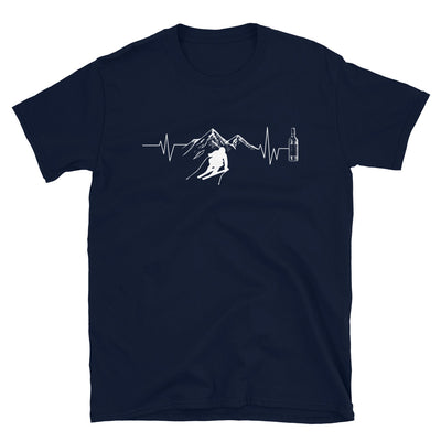 Herzschlag Berge, Wein Und Ski - (S.K) - T-Shirt (Unisex) klettern Navy
