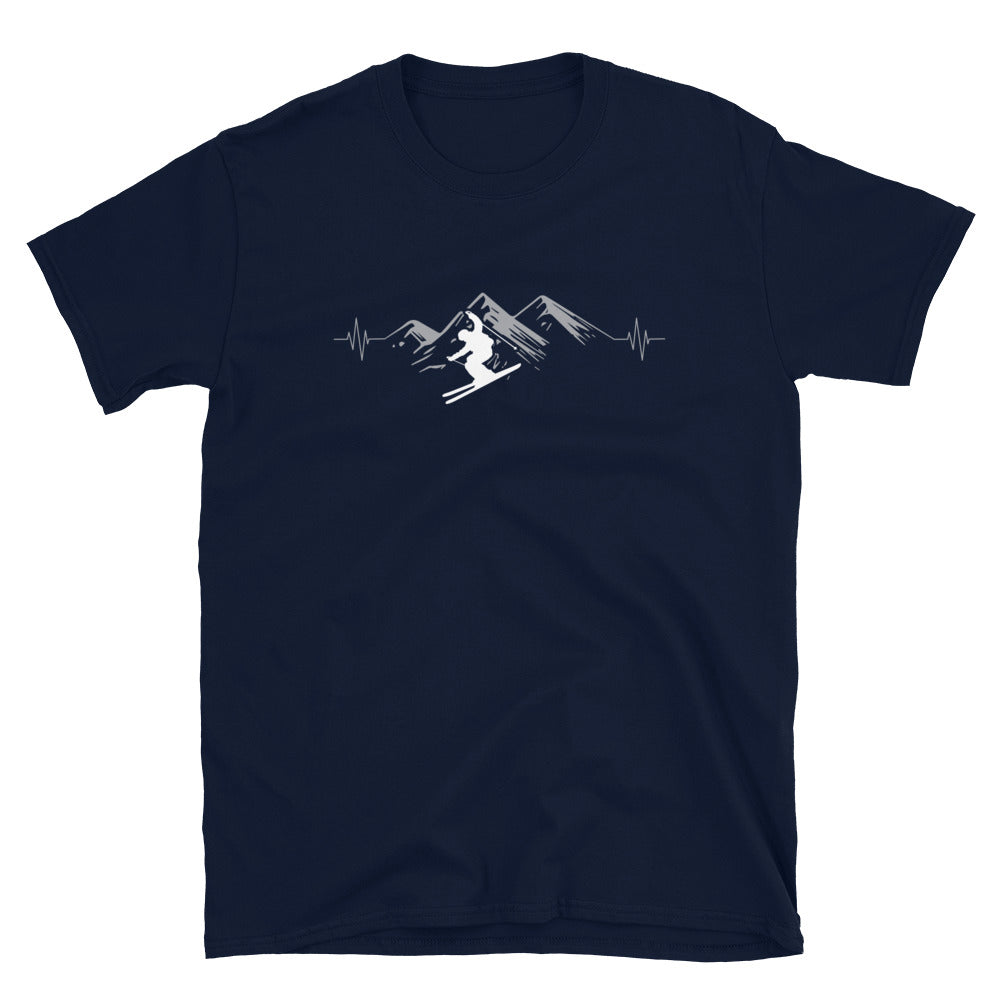 Herzschlag Skifahren - (S.K) - T-Shirt (Unisex) klettern Navy