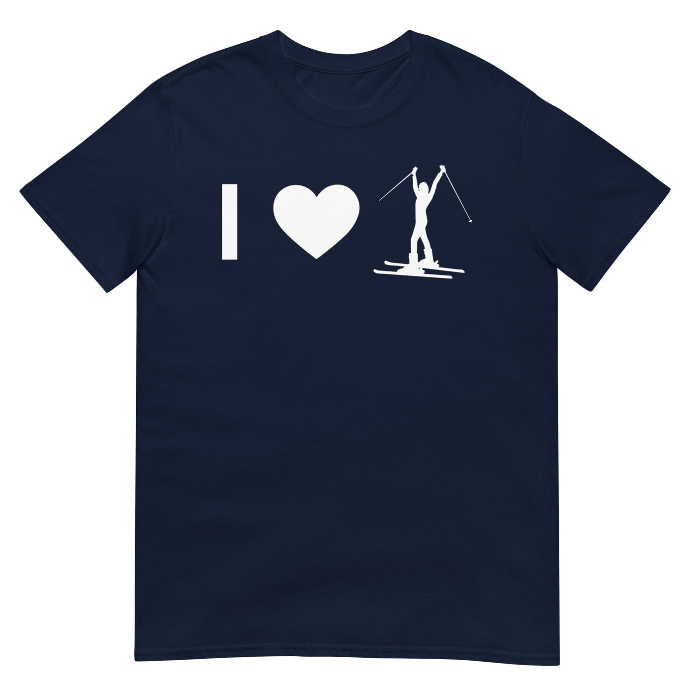 Herz Und Frau Beim Skifahren - T-Shirt (Unisex) klettern ski xxx yyy zzz Navy