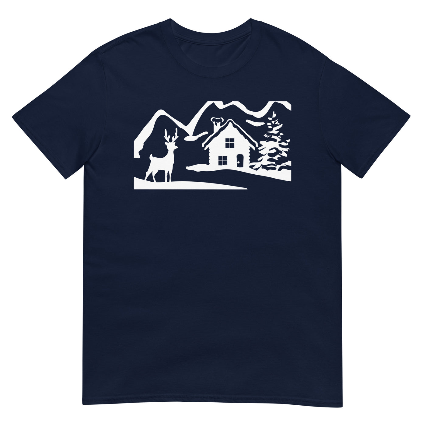 Hirsch Im Tal - T-Shirt (Unisex) camping wandern xxx yyy zzz Navy