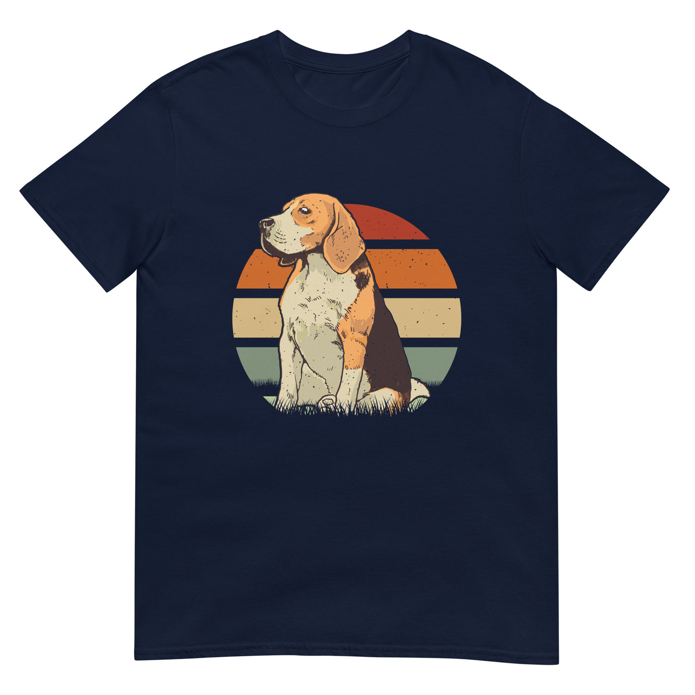 Beagle und Sonnenuntergang - Retro Vintage - Herren T-Shirt Other_Niches xxx yyy zzz Navy
