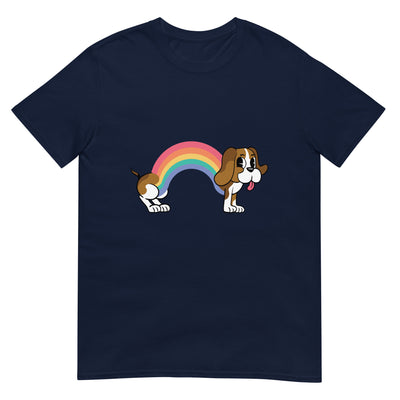Beagle Hund mit Regenbogenkörper - Herren T-Shirt Other_Niches xxx yyy zzz Navy
