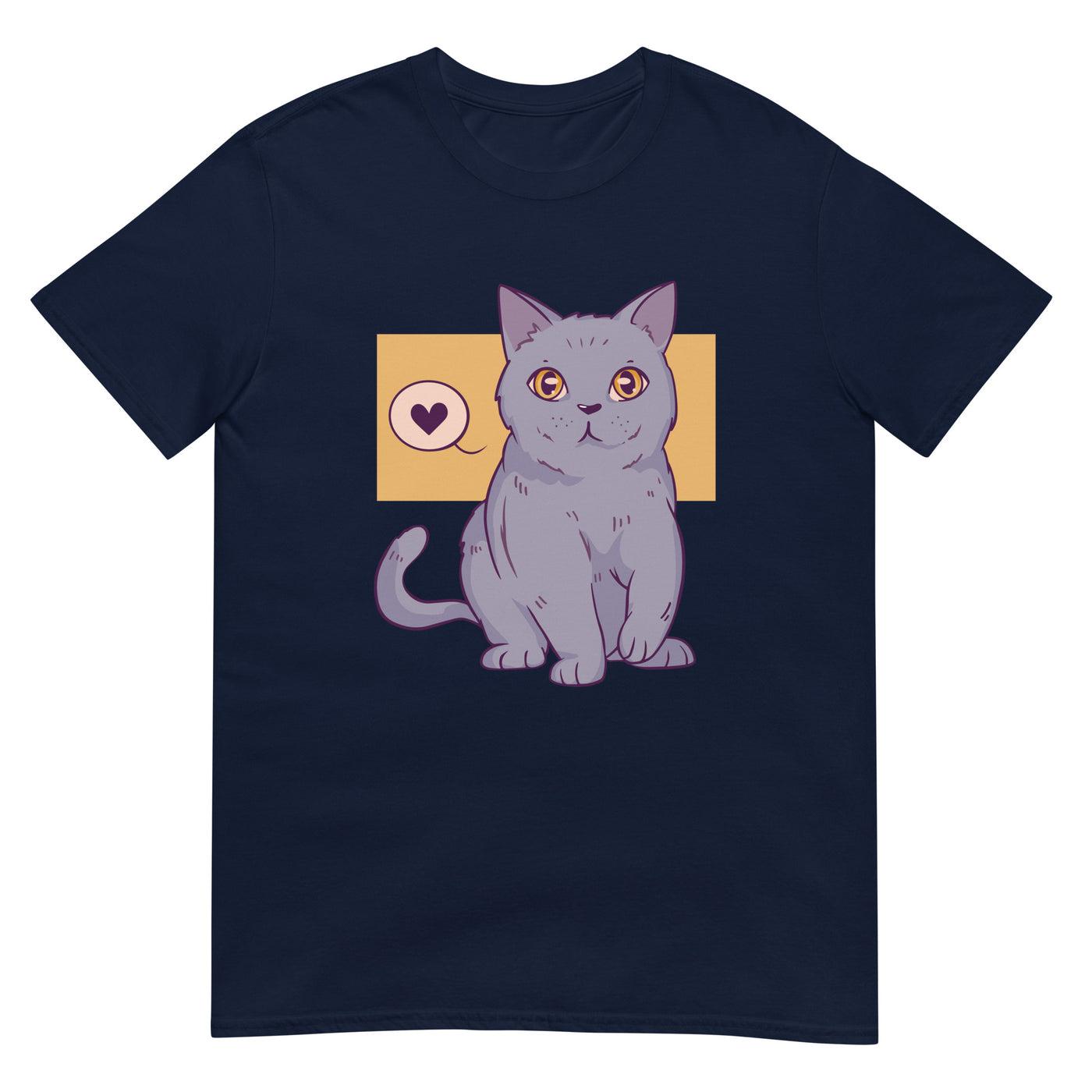 Britisch Kurzhaar Katze mit liebevollen Augen - Cartoon - Herren T-Shirt Other_Niches xxx yyy zzz Navy