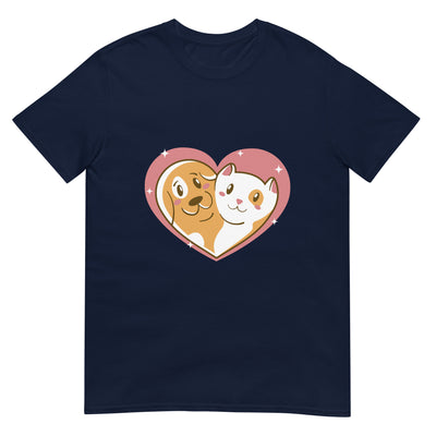 Katze und Hund in einem Herz - Herren T-Shirt Other_Niches xxx yyy zzz Navy