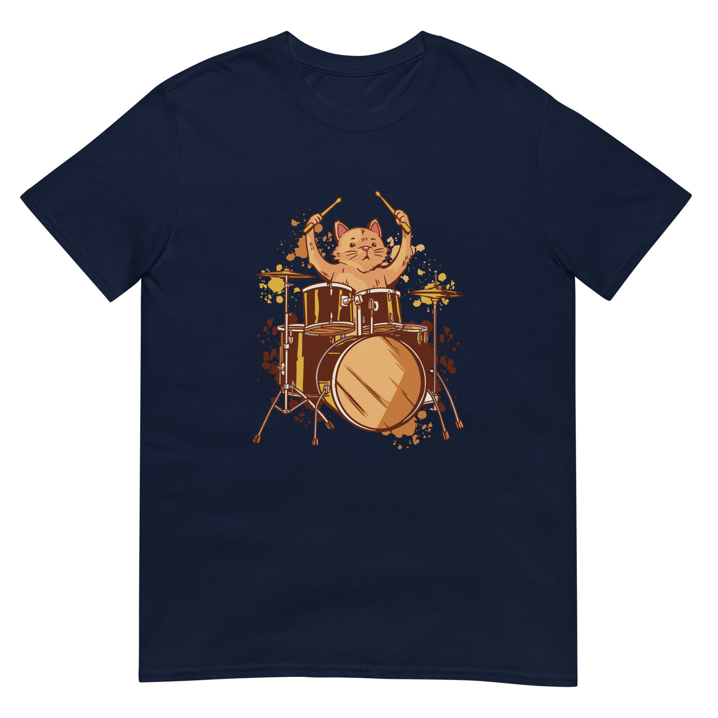 Katze spielt Schlagzeug und ist Schlagzeuger - Herren T-Shirt Other_Niches xxx yyy zzz Navy