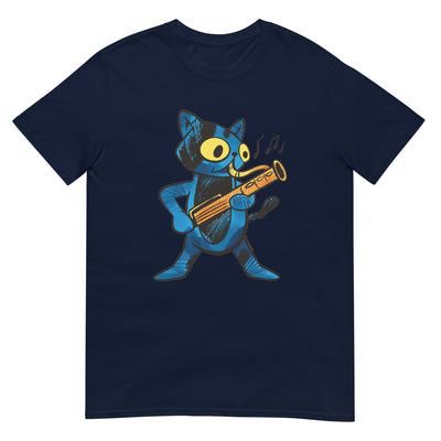 Katze mit Fagott spielt Musik - Lustig - Herren T-Shirt Other_Niches xxx yyy zzz Navy