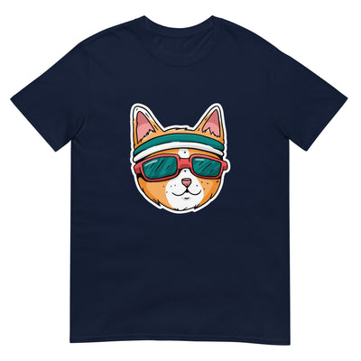 Katze mit Sonnenbrille und Band - Laufend - Herren T-Shirt Other_Niches xxx yyy zzz Navy