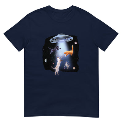 Katzen und UFO im Weltraum - Herren T-Shirt Other_Niches xxx yyy zzz Navy
